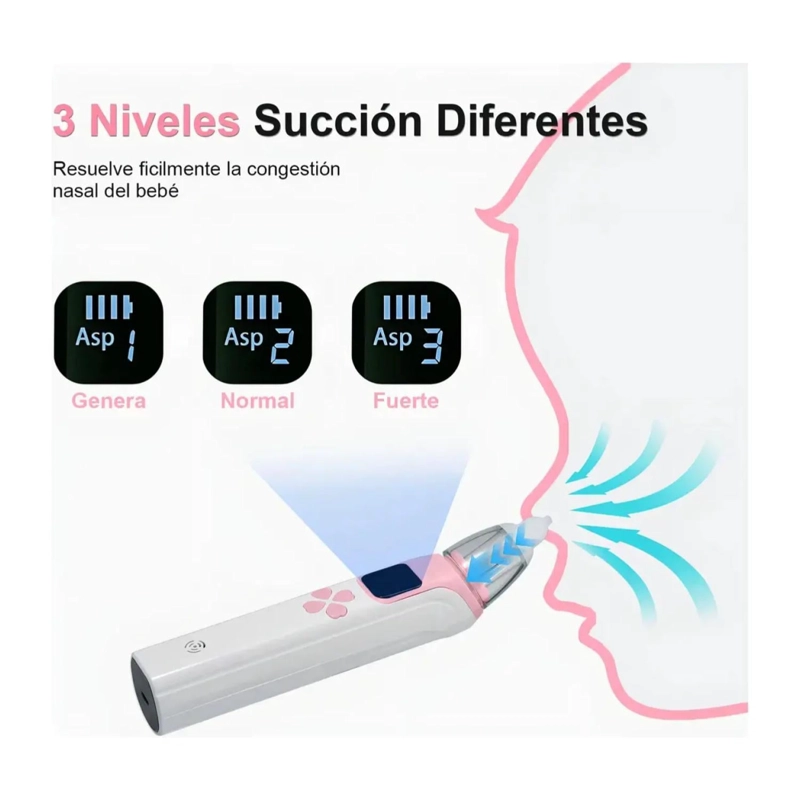 ASPIRADOR NASAL SACA MOCOS PARA BEBES ELECTRICO ROSA INFANTIL - 4