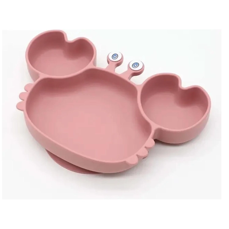 PLATO DE SILICONA PARA BEBES 23X15CM ROSADO INFANTIL - 1