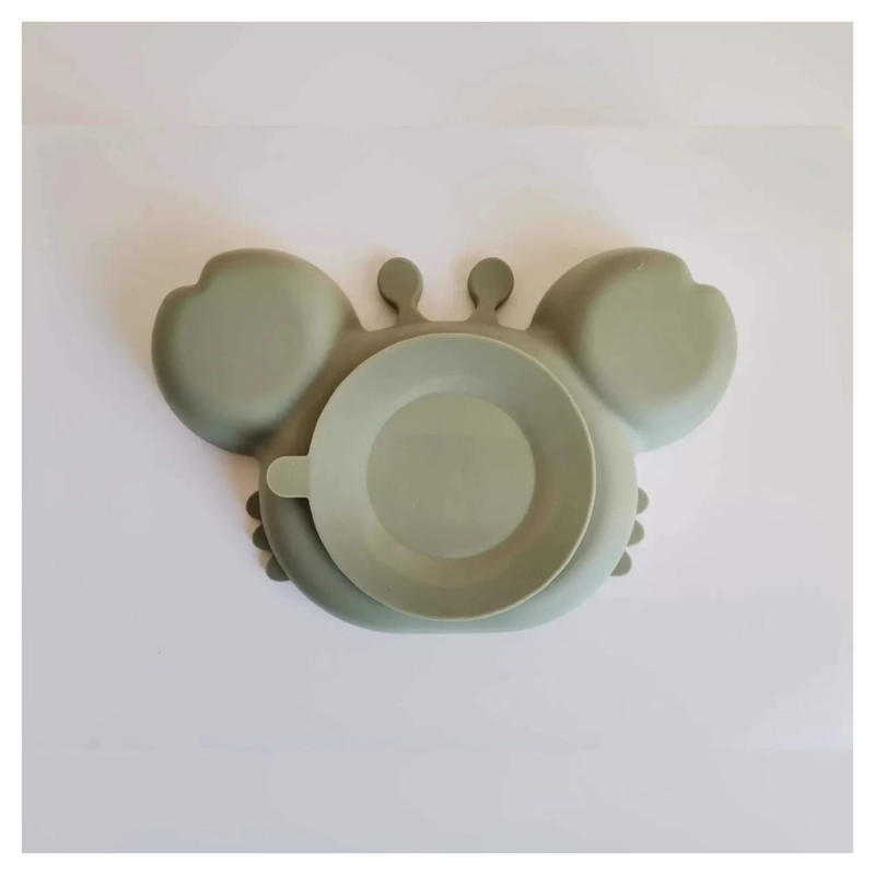 PLATO DE SILICONA PARA BEBES 23X15CM ROSADO INFANTIL - 4