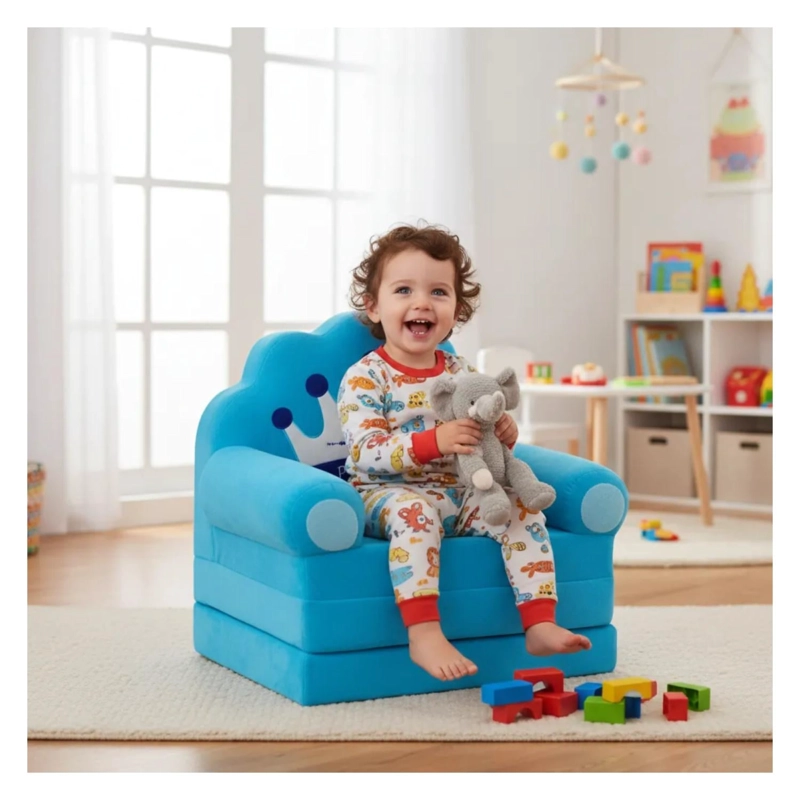 SILLON SILLA PARA NIÑOS 100X50CM AZUL INFANTIL - 2