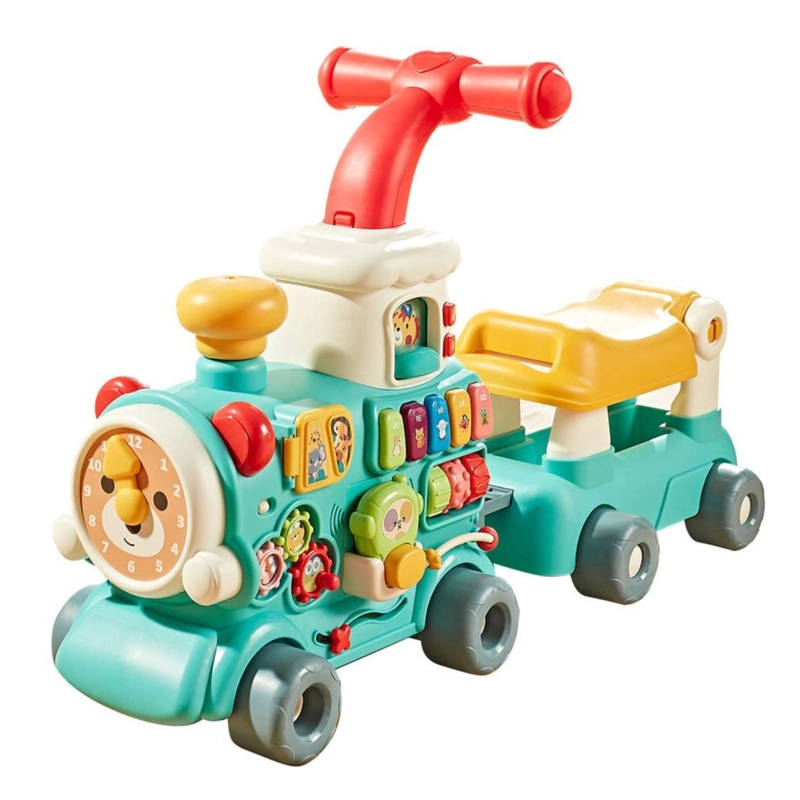 JUGUETE TREN CAMINADOR 5 EN 1 DIDACTICO CON SONIDOS AZUL INFANTIL - 1