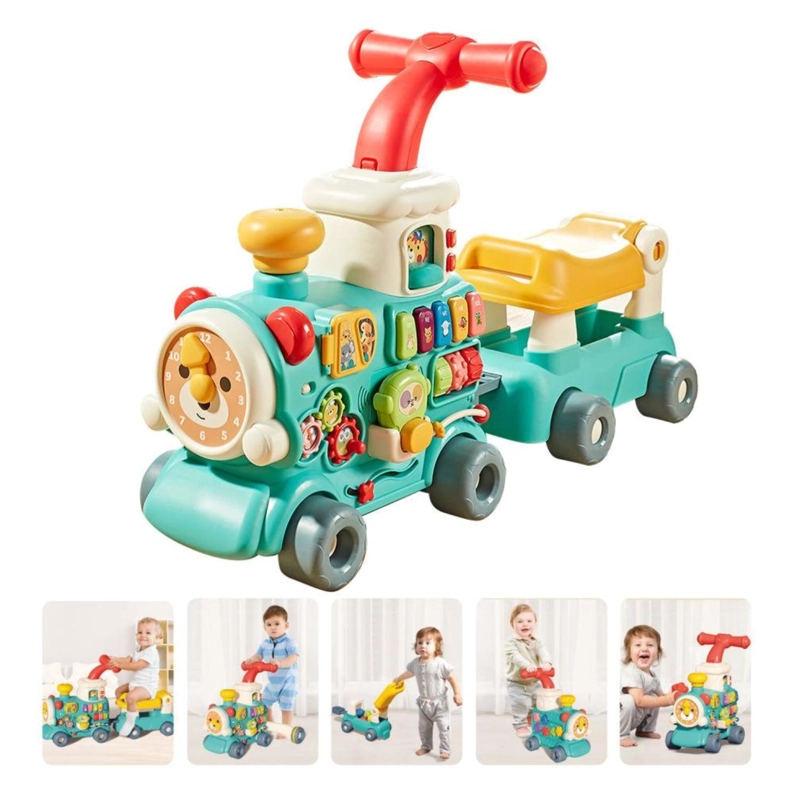JUGUETE TREN CAMINADOR 5 EN 1 DIDACTICO CON SONIDOS AZUL INFANTIL - 2