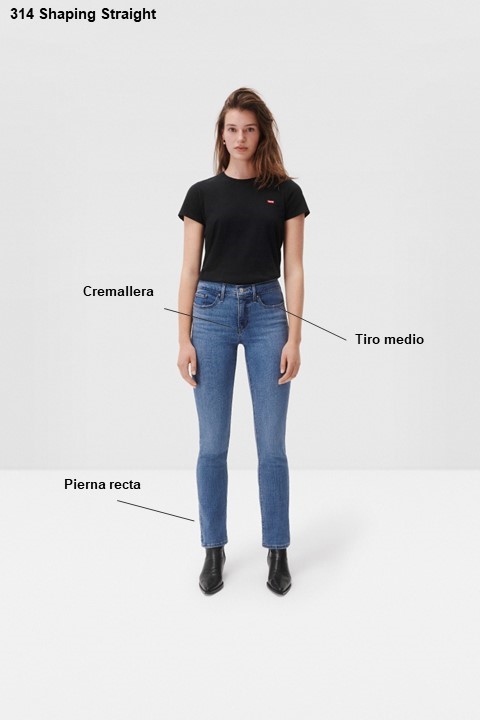 JEANS ALGODÓN MUJER LEVIS GRIS 19631-0187 314 SHAPING STRAIGHT - 7