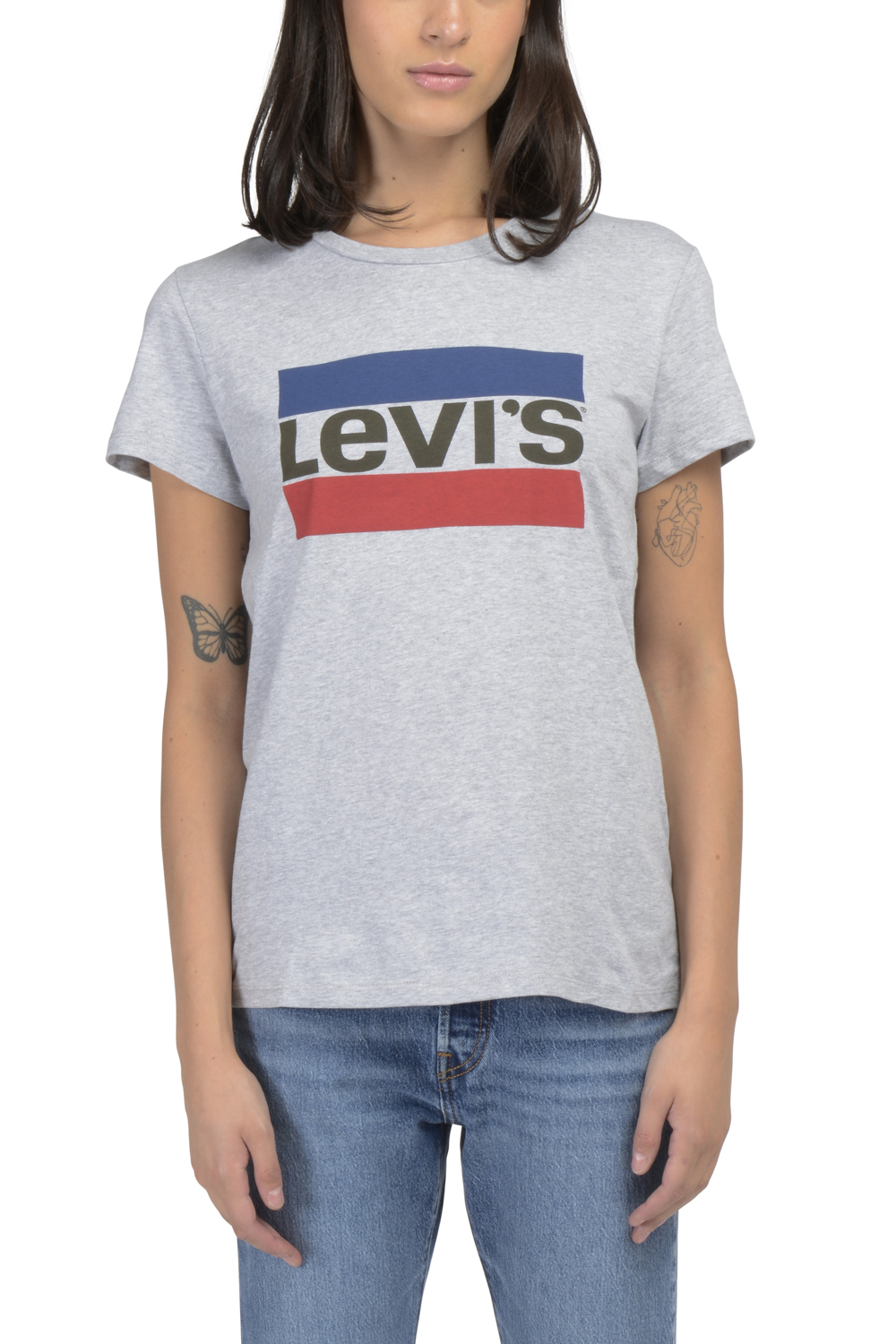POLERA MUJER REGULAR FIT LISA CON LOGO SPORTSWEAR GRIS LEVIS 17369-1691 - 1