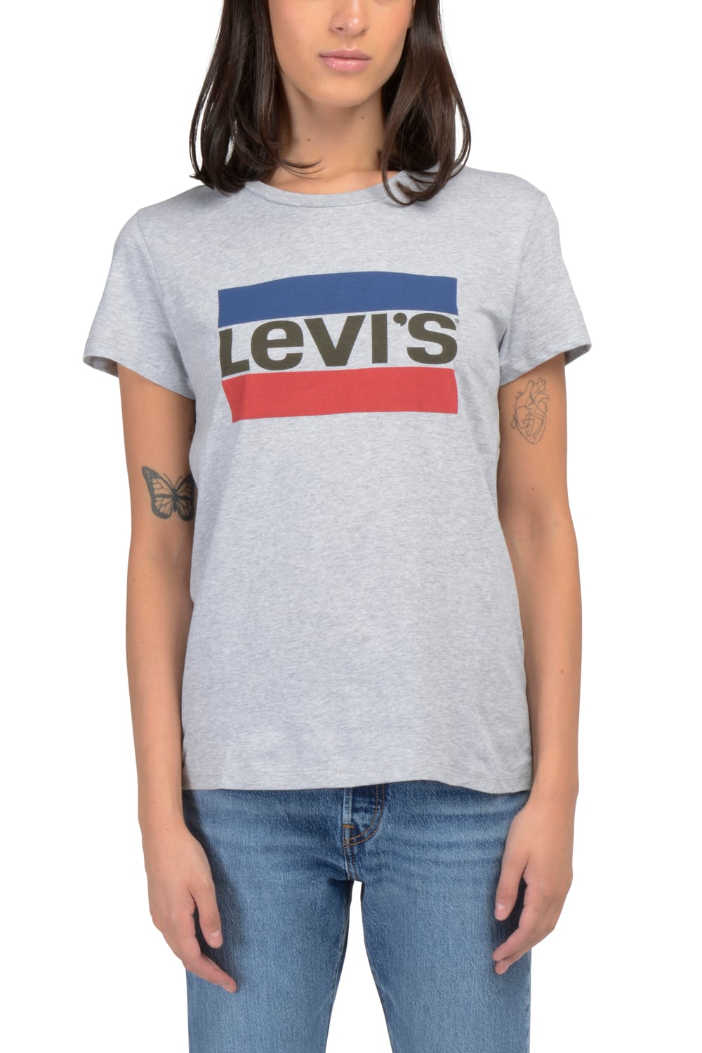 POLERA MUJER REGULAR FIT LISA CON LOGO SPORTSWEAR GRIS LEVIS 17369-1691 - 1