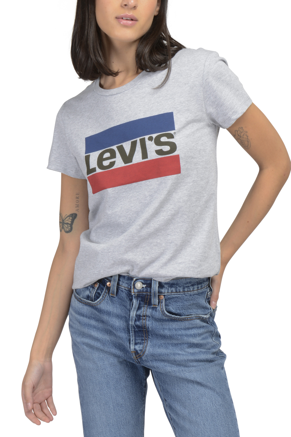 POLERA MUJER REGULAR FIT LISA CON LOGO SPORTSWEAR GRIS LEVIS 17369-1691 - 3