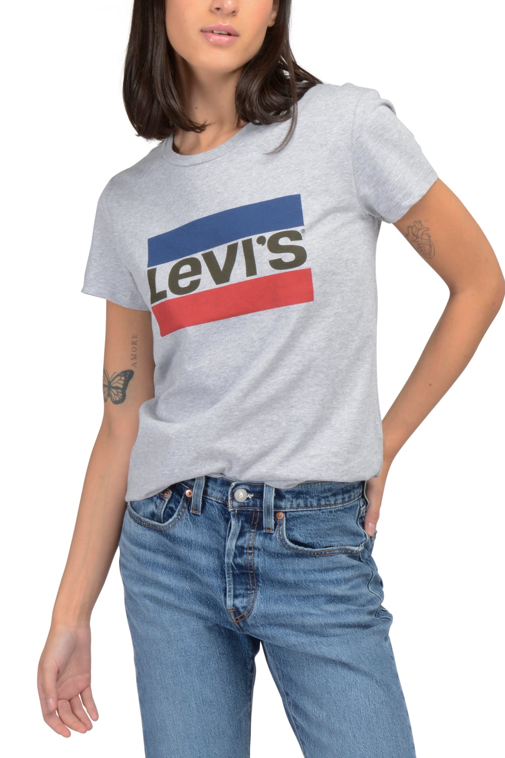POLERA MUJER REGULAR FIT LISA CON LOGO SPORTSWEAR GRIS LEVIS 17369-1691 - 3
