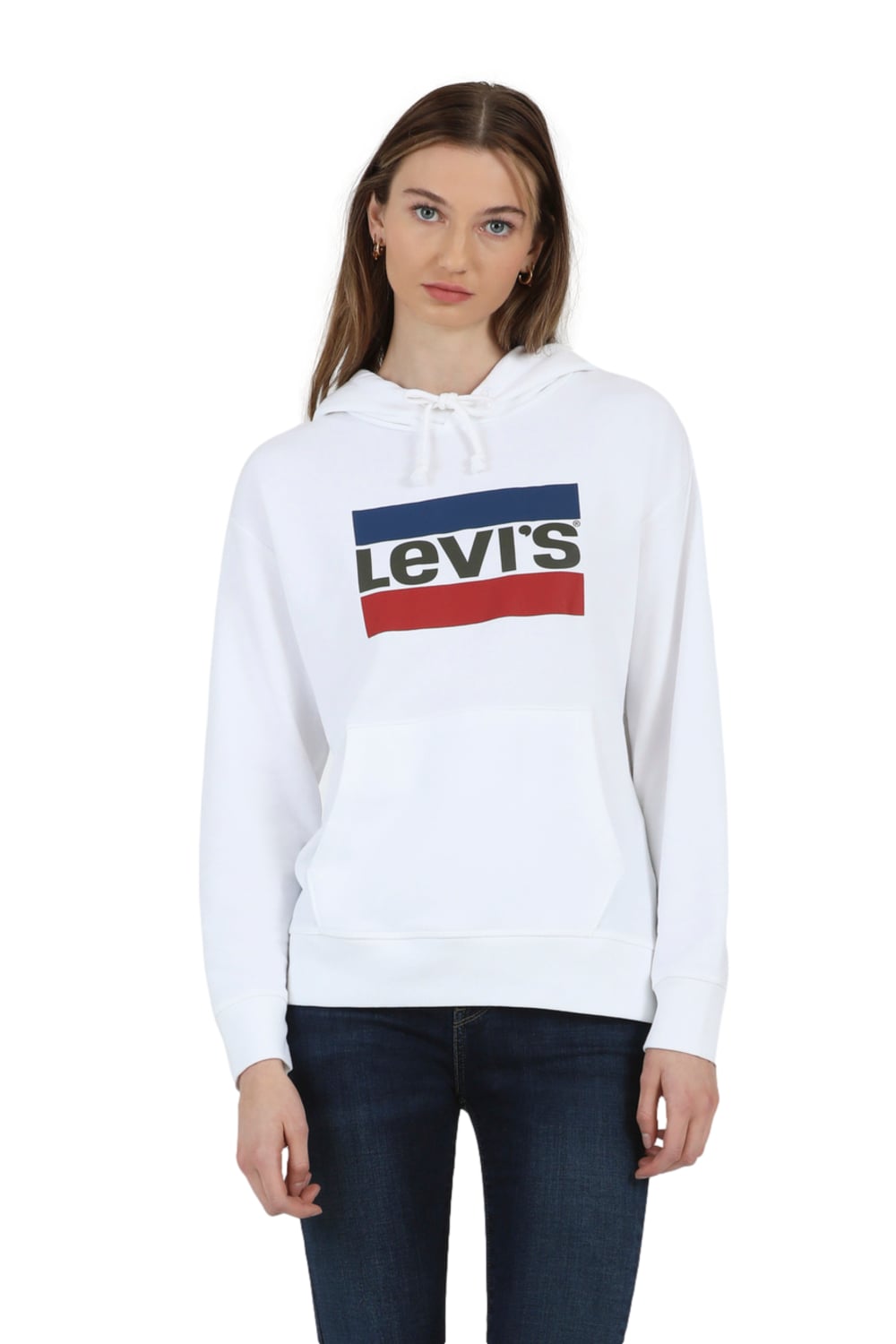 POLERÓN MUJER CON CAPUCHA BLANCO LEVIS 18487-9090 - 1