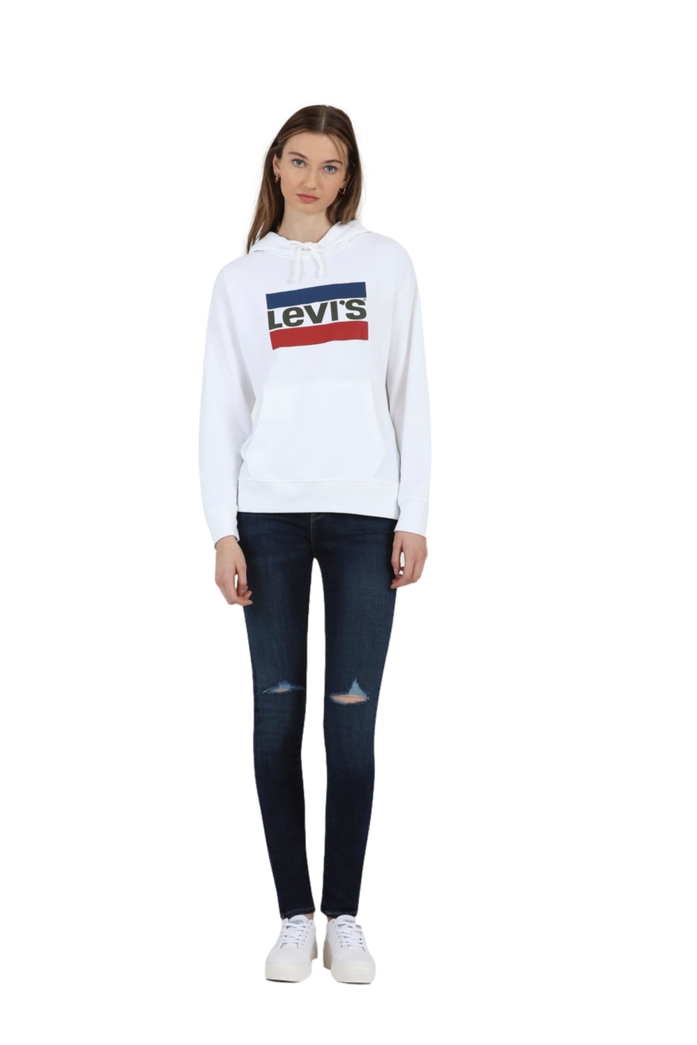 POLERÓN MUJER CON CAPUCHA BLANCO LEVIS 18487-9090 - 4