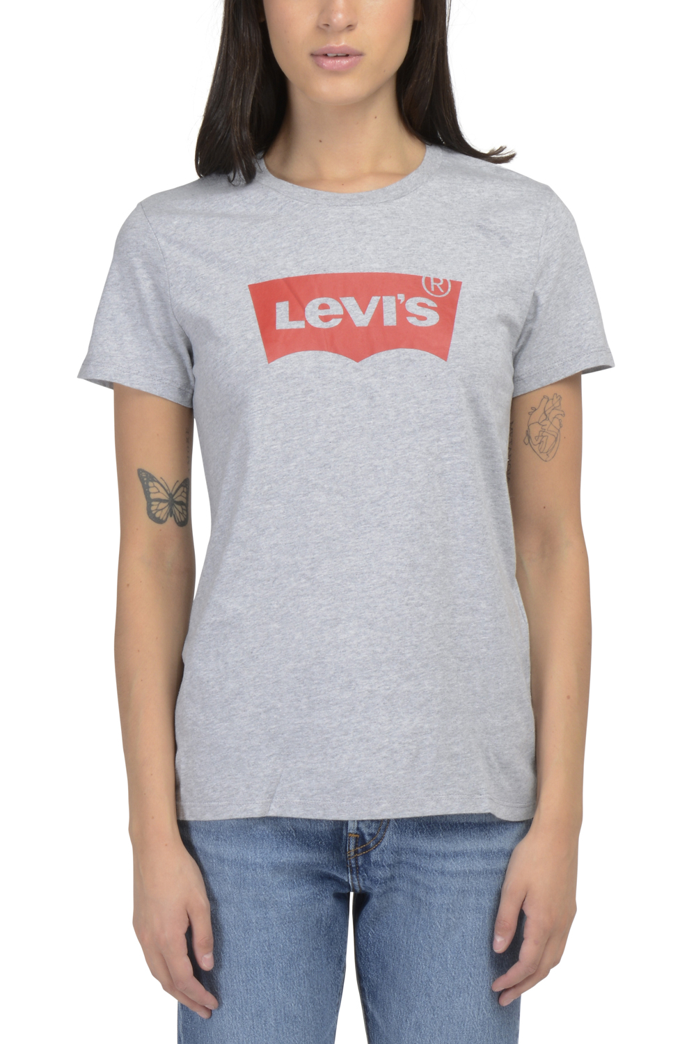 POLERA MUJER REGULAR FIT LISA CON LOGO BATWING GRIS LEVIS 17369-1690 - 1
