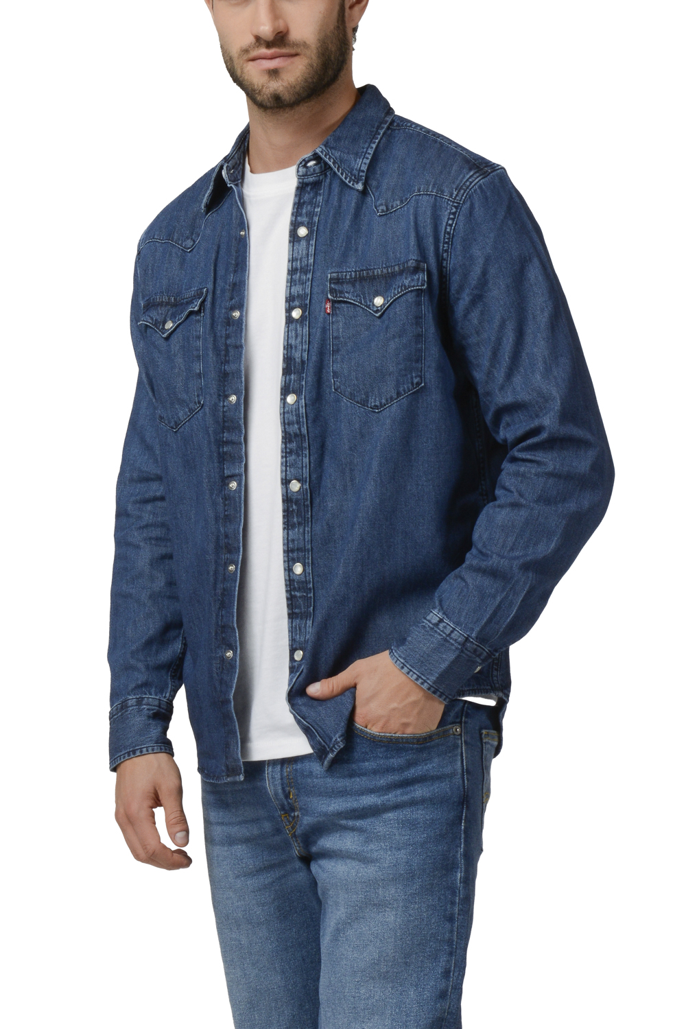 CAMISA HOMBRE REGULAR CLASSIC WESTERN AZUL LEVIS 85745-0073 - 4