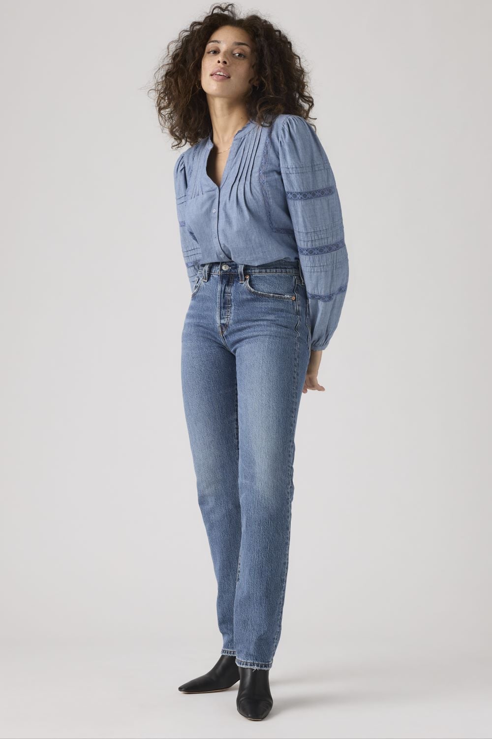 JEANS MUJER 501 AZUL ORIGINAL FIT LEVIS 12501-0396 - 4