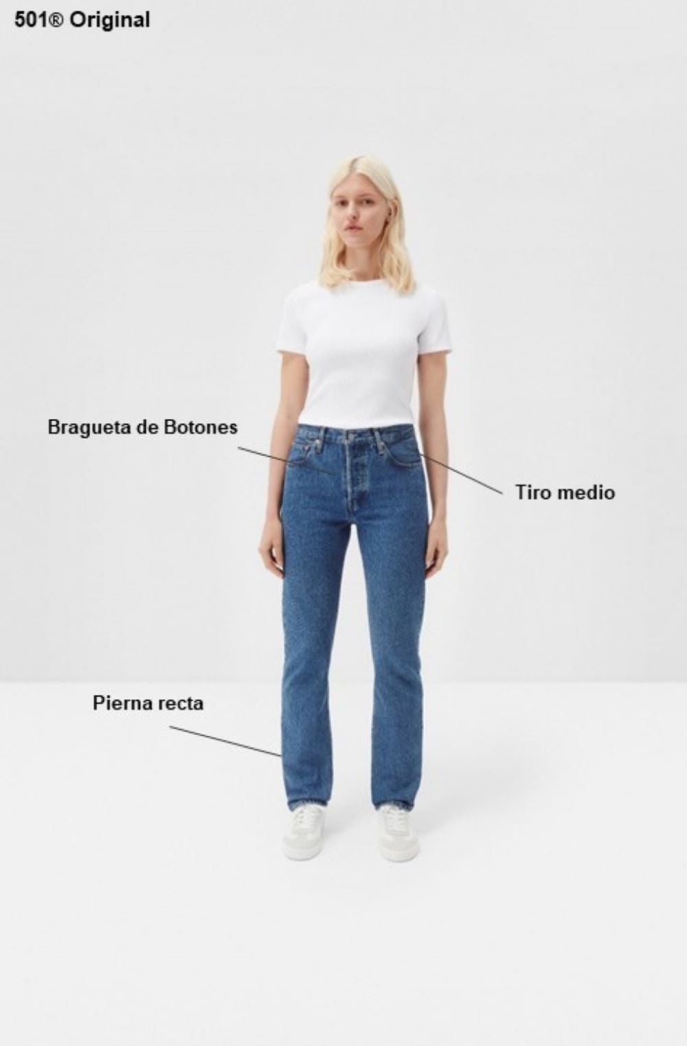 JEANS MUJER 501 AZUL ORIGINAL FIT LEVIS 12501-0396 - 7
