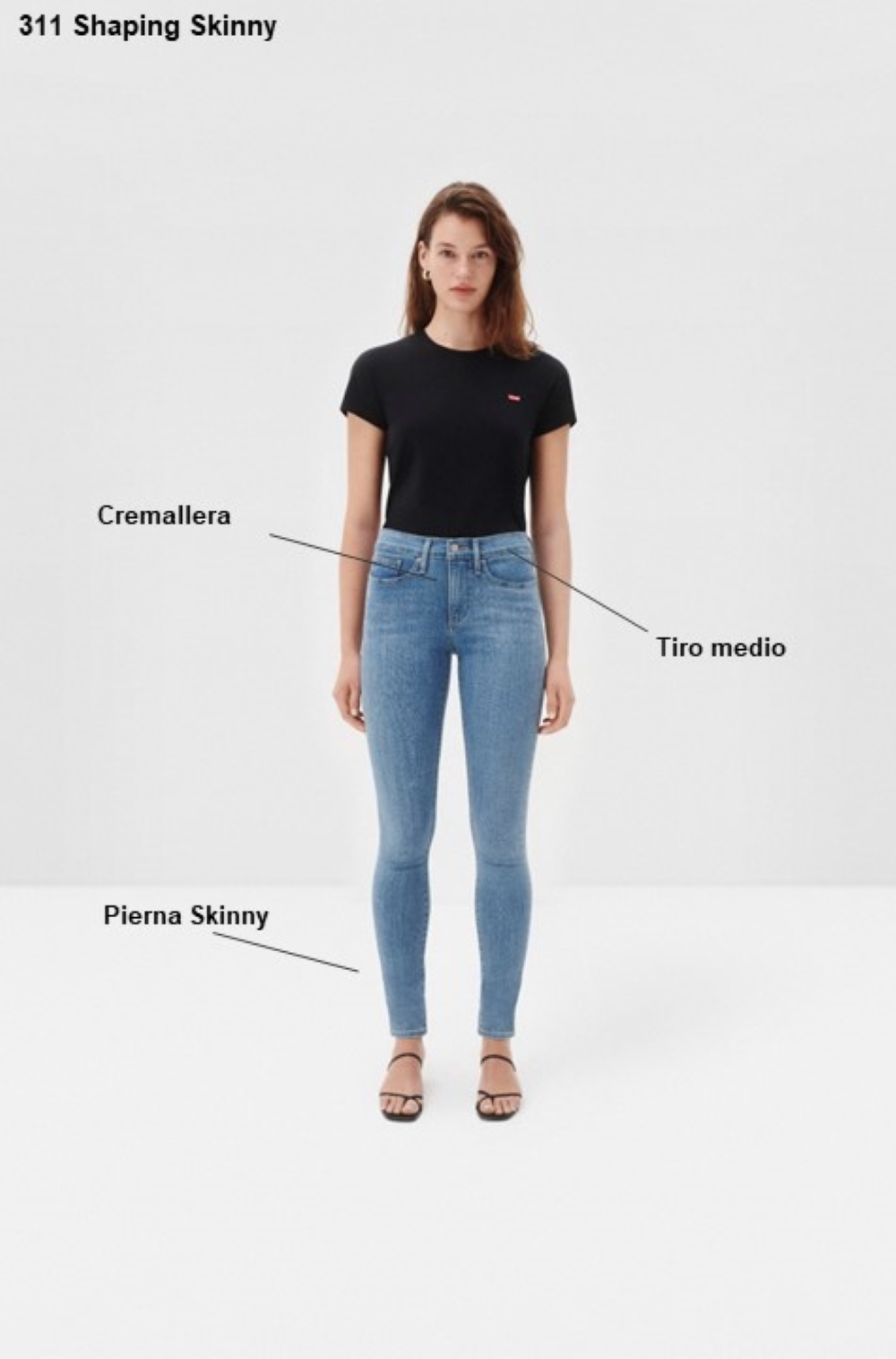 JEANS MUJER 311 SHAPING SKINNY NEGRO LEVIS 19626-0000 - 7