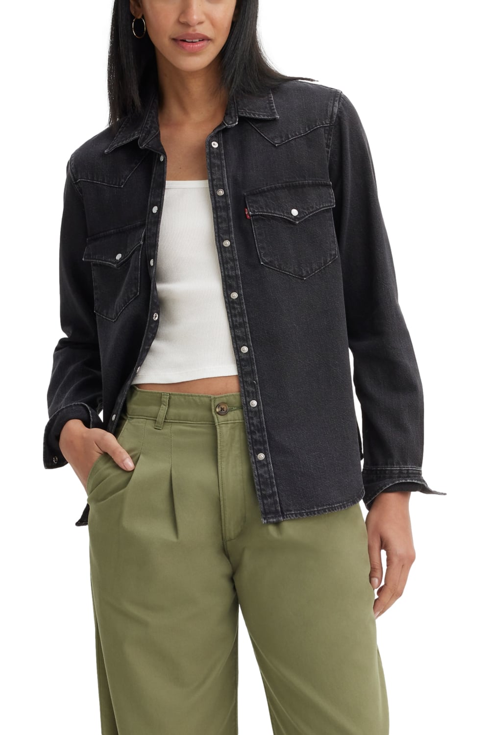 CAMISA MUJER REGULAR FIT THE ULTIMATE WESTERN NEGRO LEVIS 86832-0031 - 1