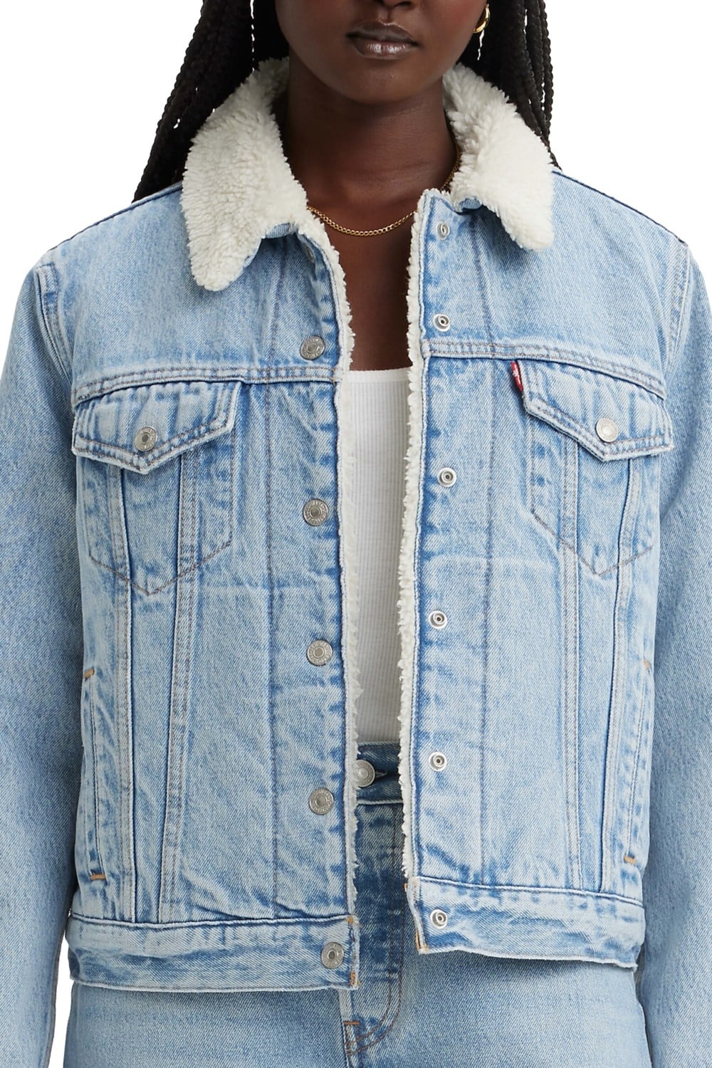 CHAQUETA MUJER SHERPA TRUCKER CELESTE LEVIS 36136-0071 - 2