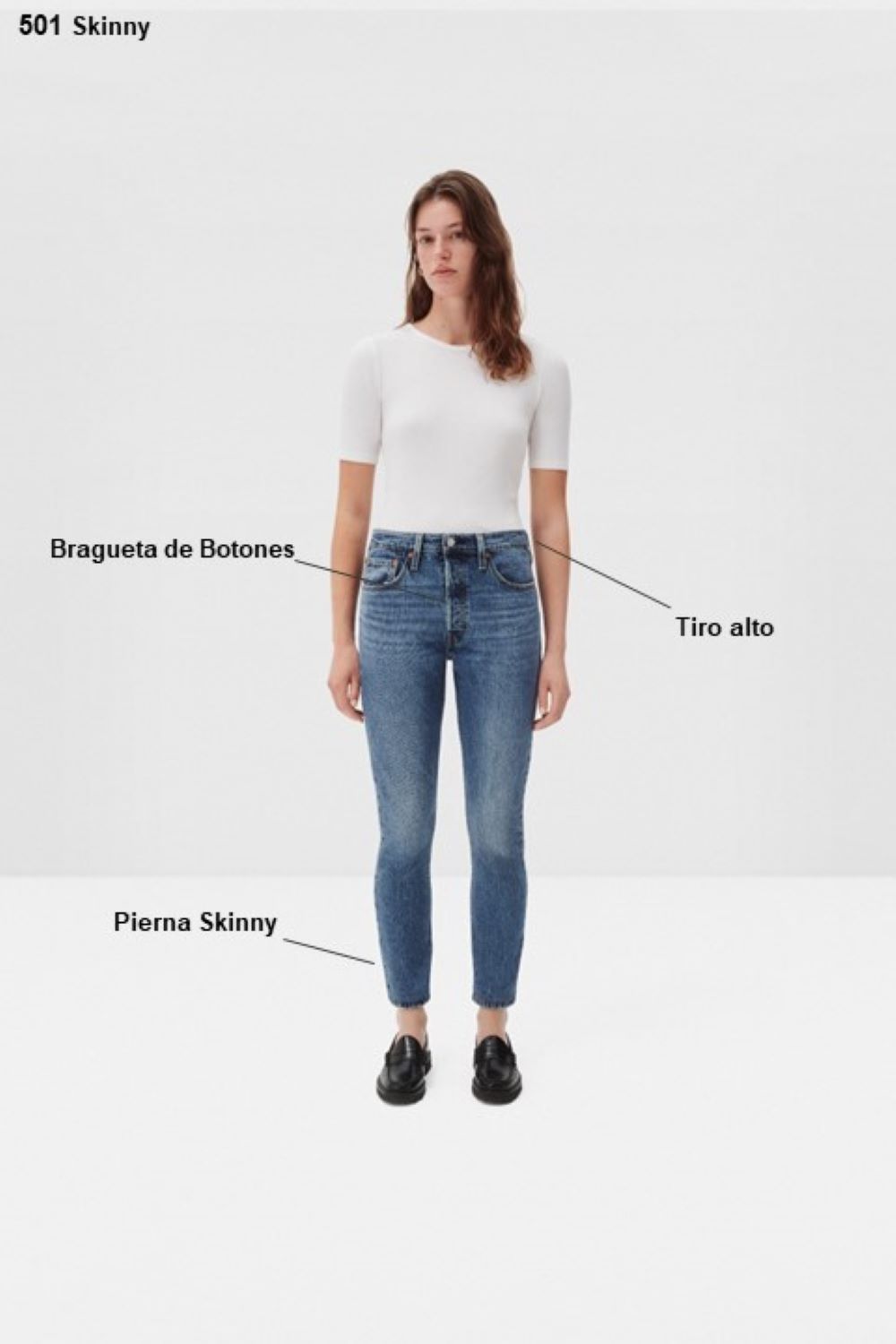 JEANS ALGODÓN MUJER LEVIS AZUL 29502-0117 501 SKINNY - 7