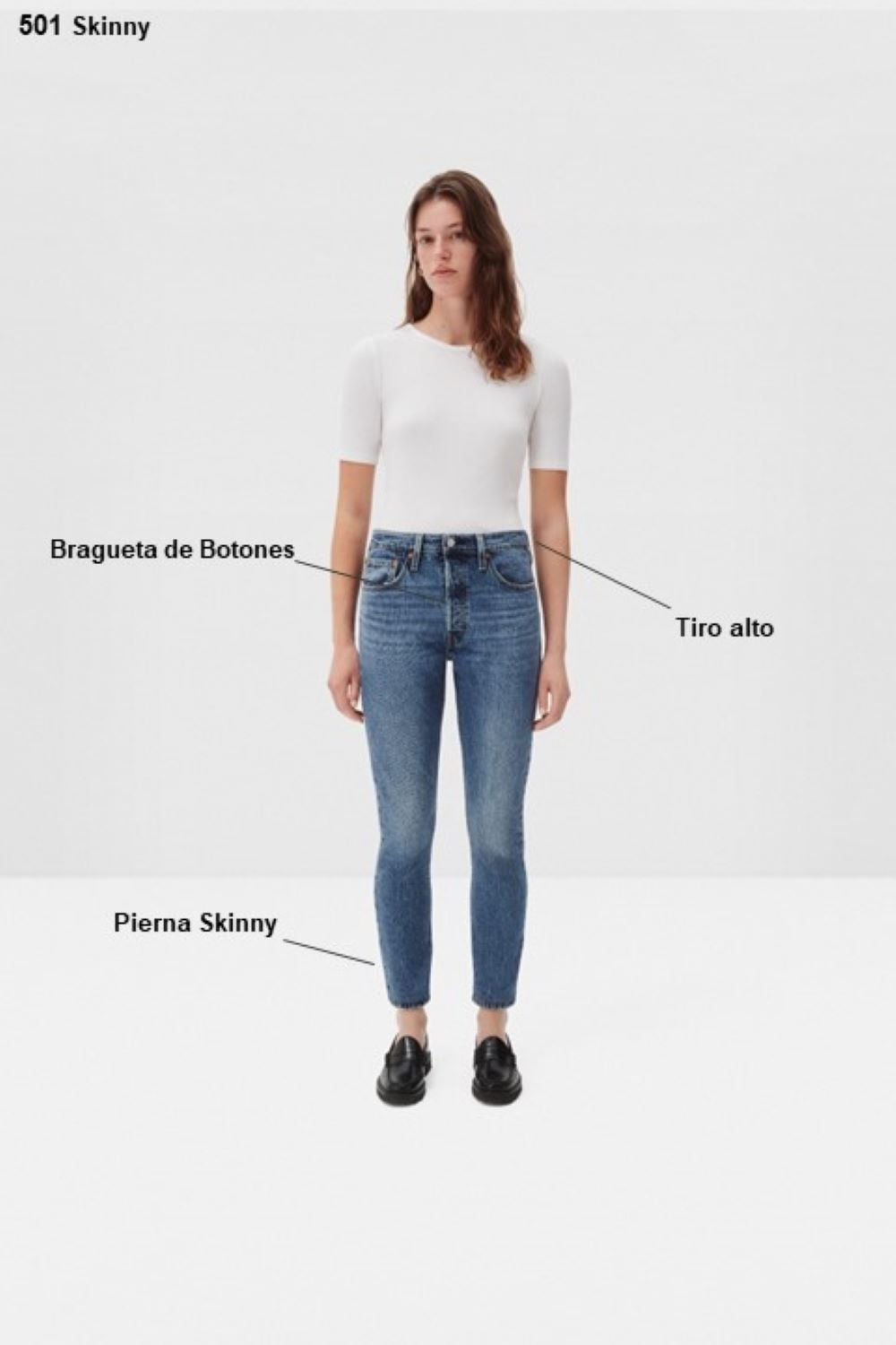 JEANS ALGODÓN MUJER LEVIS AZUL 29502-0117 501 SKINNY - 7