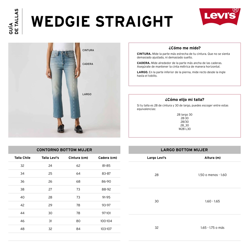 JEANS MUJER WEDGIE STRAIGHT NEGRO LEVIS 34964-0206 - 5