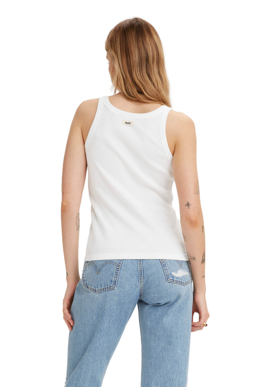POLERA MUJER LISA SIN MANGAS BLANCO LEVIS A3381-0000 - 3