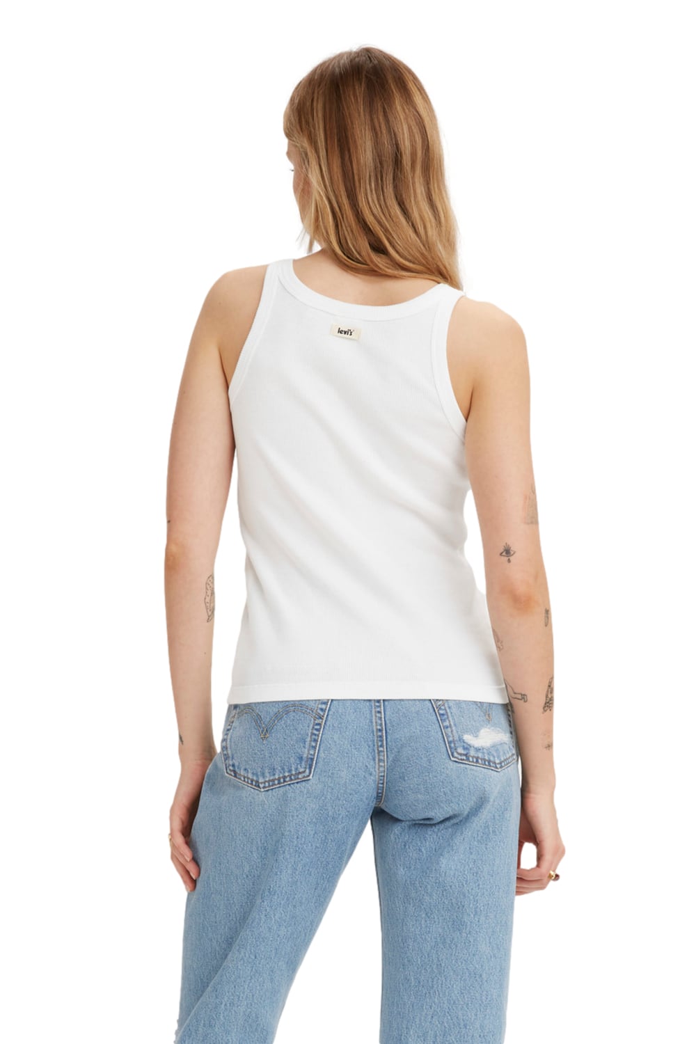 POLERA MUJER LISA SIN MANGAS BLANCO LEVIS A3381-0000 - 3