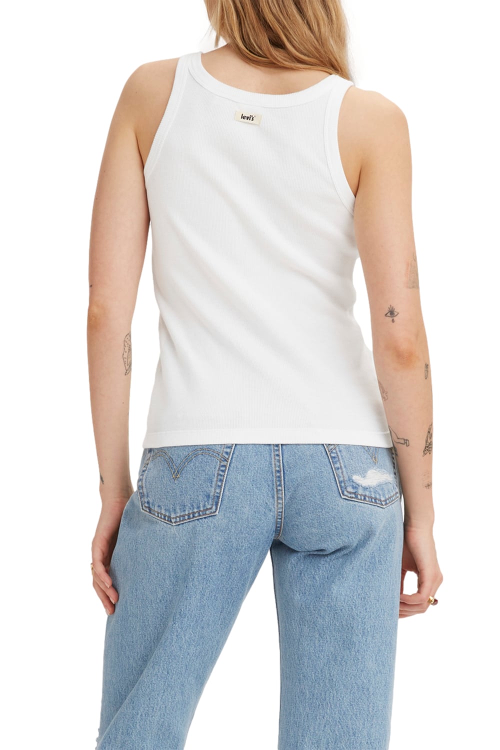 POLERA MUJER LISA SIN MANGAS BLANCO LEVIS A3381-0000 - 4