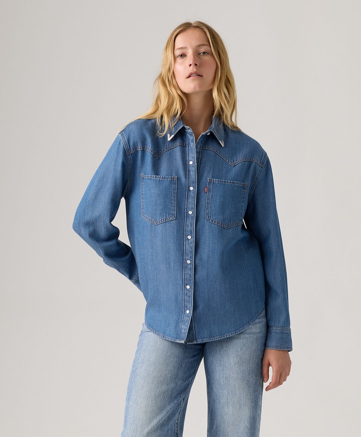 CAMISA MUJER TEODORA WESTERN AZUL LEVIS A7244-0075 - 1