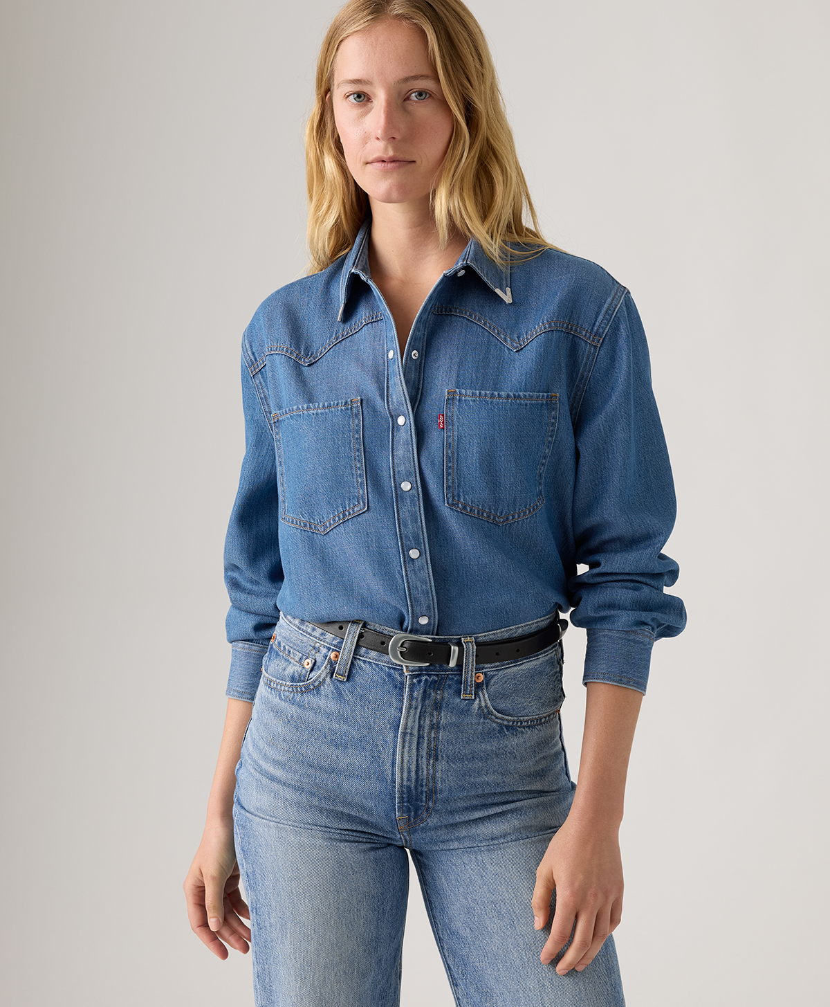 CAMISA MUJER TEODORA WESTERN AZUL LEVIS A7244-0075 - 2