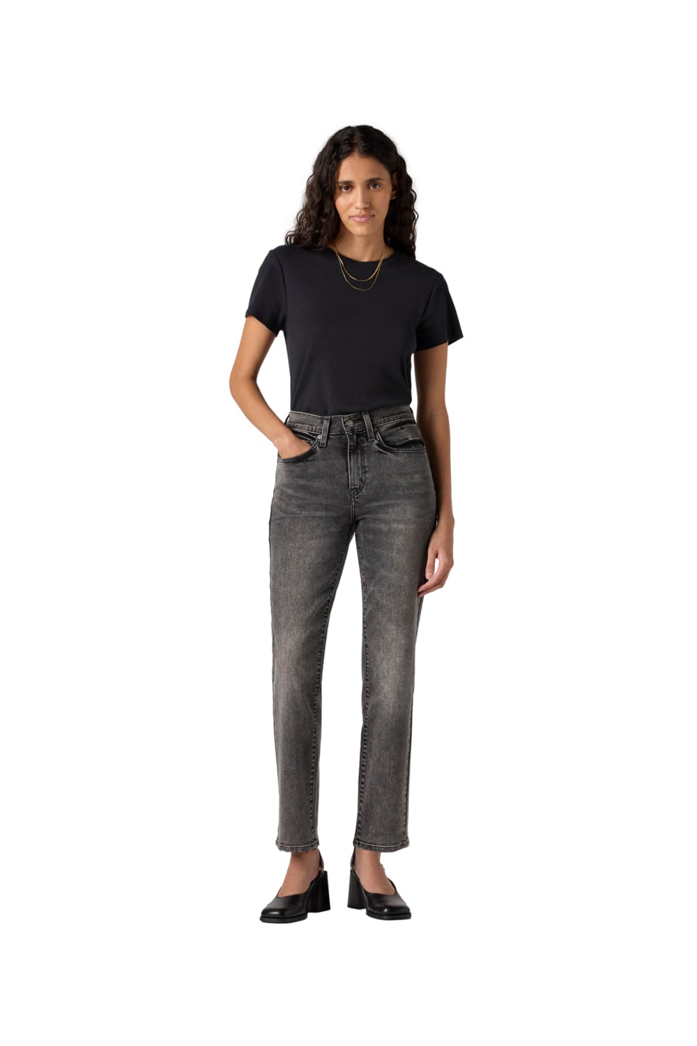 JEANS MUJER 724 HIGH RISE STRAIGHT GRIS LEVIS 18883-0348 - 4