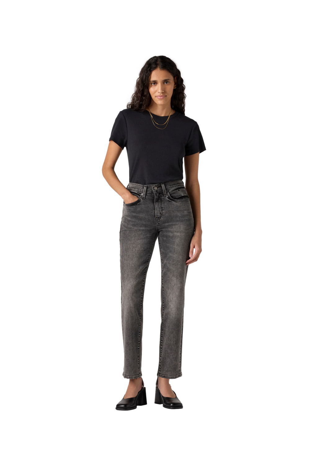 JEANS MUJER 724 HIGH RISE STRAIGHT GRIS LEVIS 18883-0348 - 4