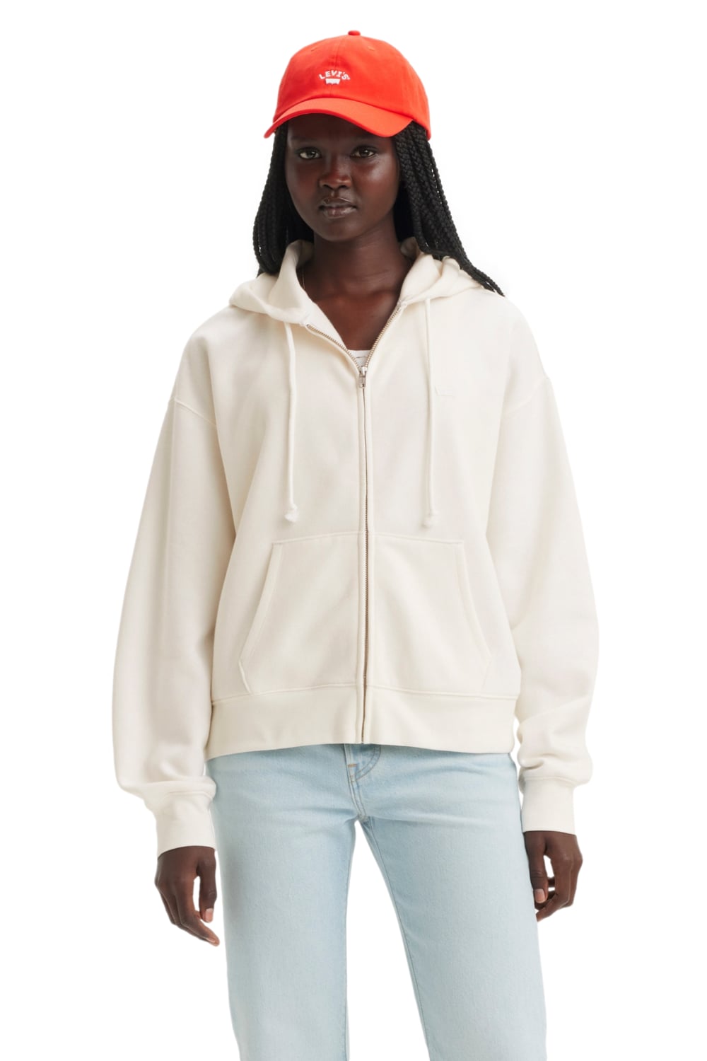 POLERON MUJER EVERYDAY ZIP HOODIE BLANCO LEVIS A5945-0015 - 4