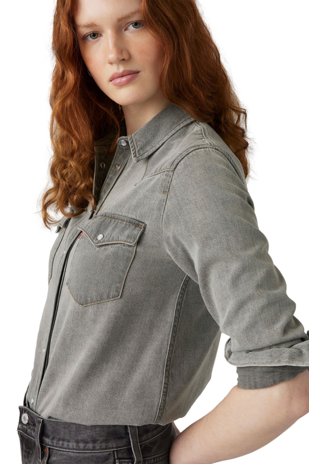 CAMISA MUJER THE ULTIMATE WESTERN GRIS LEVIS 86832-0051 - 4