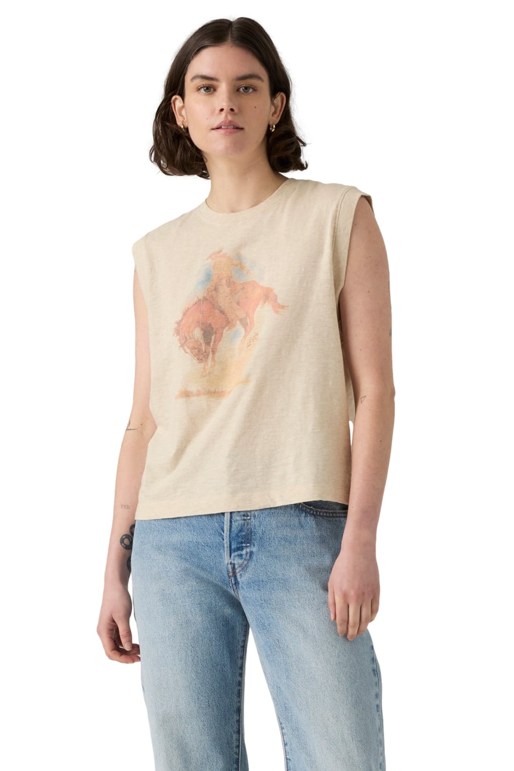 POLERA MUJER BOXY TANK BEIGE LEVIS 001MW-0004 - 1