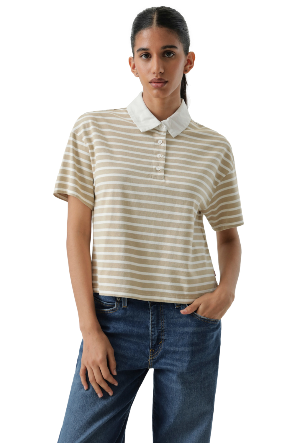 POLERA MUJER ARIES RUBGY POLO BEIGE LEVIS 004GQ-0002 - 1