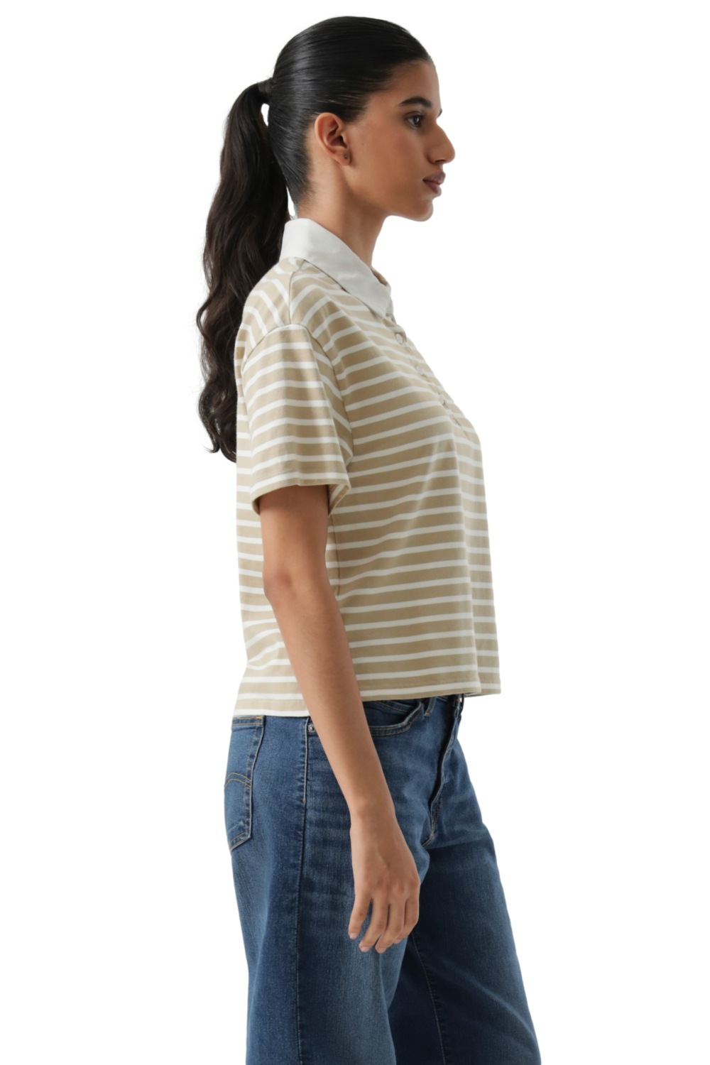 POLERA MUJER ARIES RUBGY POLO BEIGE LEVIS 004GQ-0002 - 2