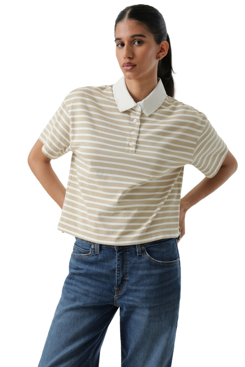 POLERA MUJER ARIES RUBGY POLO BEIGE LEVIS 004GQ-0002 - 5