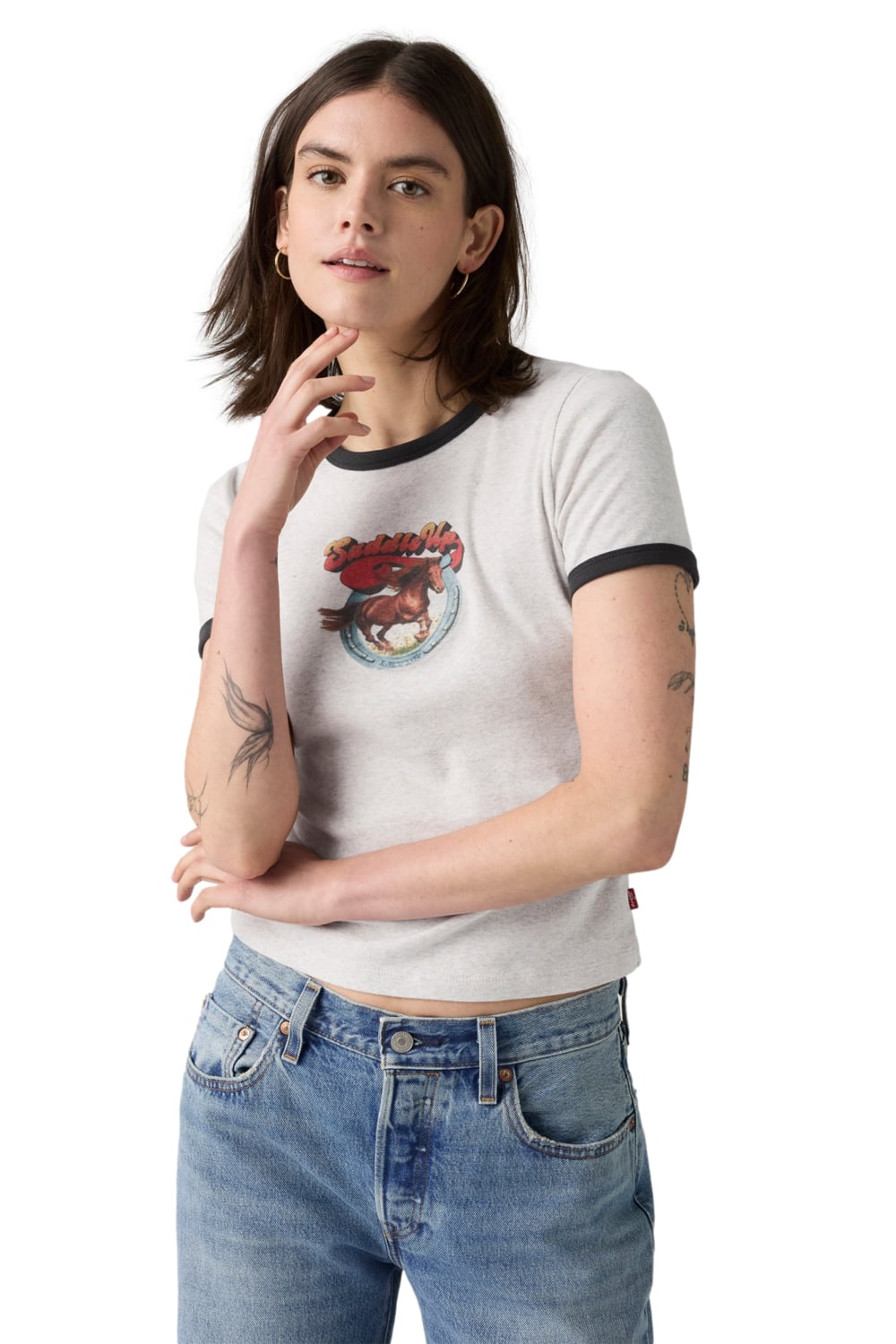 POLERA MUJER GRAPHIC RINGER RICKIE BLANCO LEVIS A3519-0026 - 3