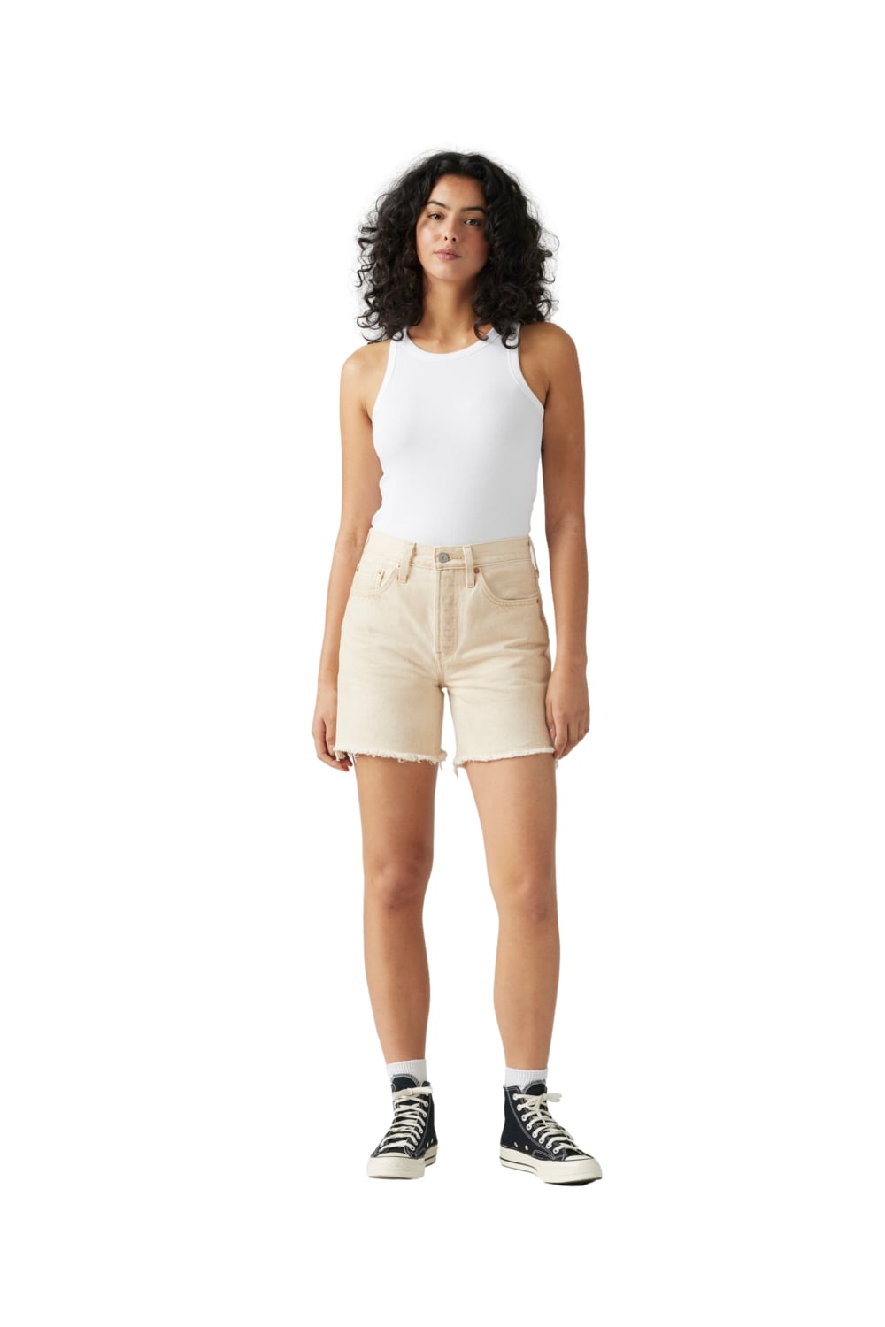 SHORTS MUJER 501 MID THIGH SHORT BEIGE LEVIS 85833-0081 - 4