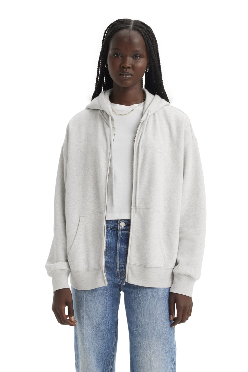 POLERON MUJER EVERYDAY ZIP HOODIE GRIS LEVIS A5945-0004 - 1