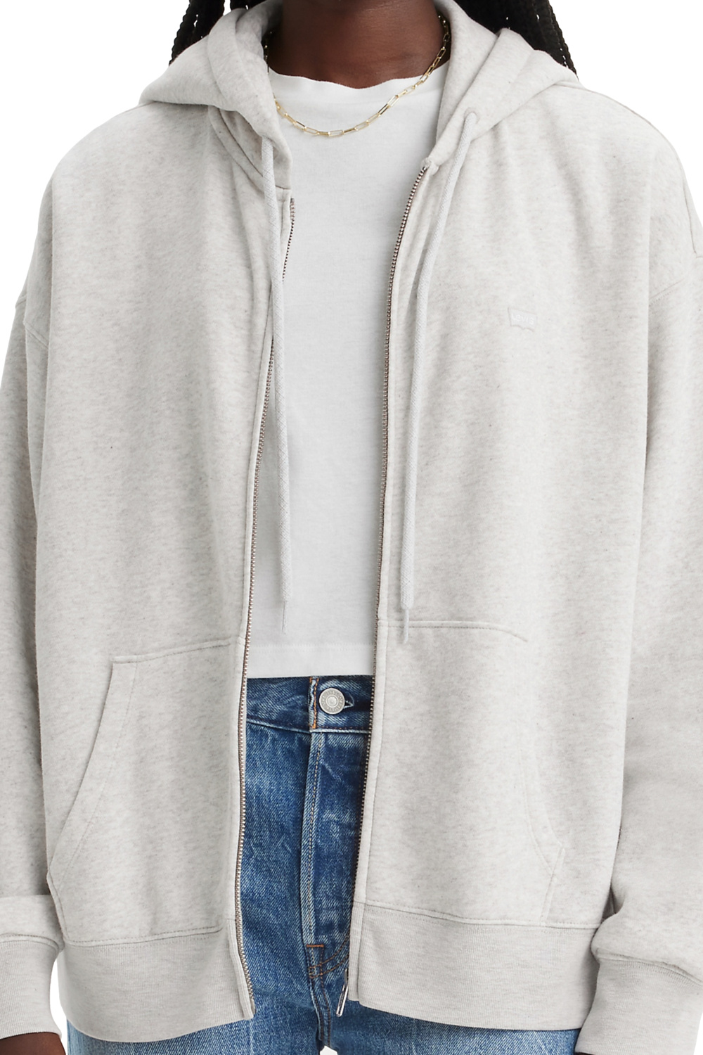 POLERON MUJER EVERYDAY ZIP HOODIE GRIS LEVIS A5945-0004 - 3
