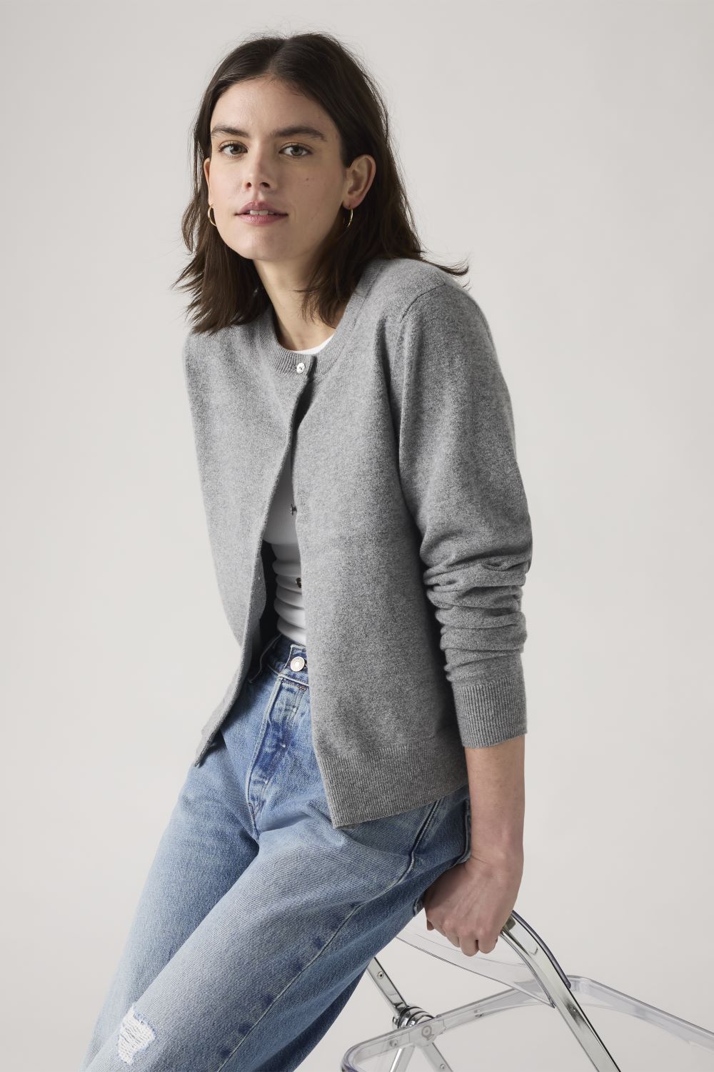 SWEATER MUJER TARA SUPER SOFT CARDI GRIS LEVIS 0037P-0001 - 3