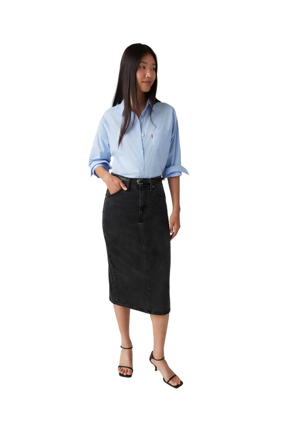 FALDA MUJER HR BACK SLIT SKIRT NEGRO LEVIS 001VH-0003 - 4