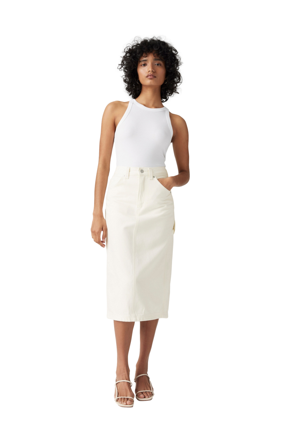 FALDA MUJER BACK SLIT SKIRT BLANCO LEVIS 001VL-0002 - 4