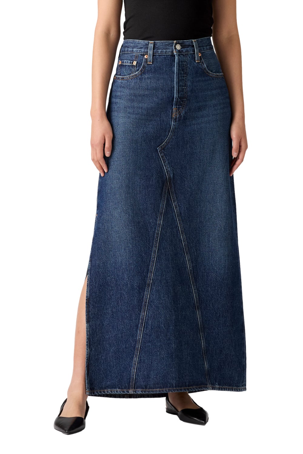FALDA MUJER ICONIC LONG SKIRT W/SLIT AZUL LEVIS A8727-0011 - 1