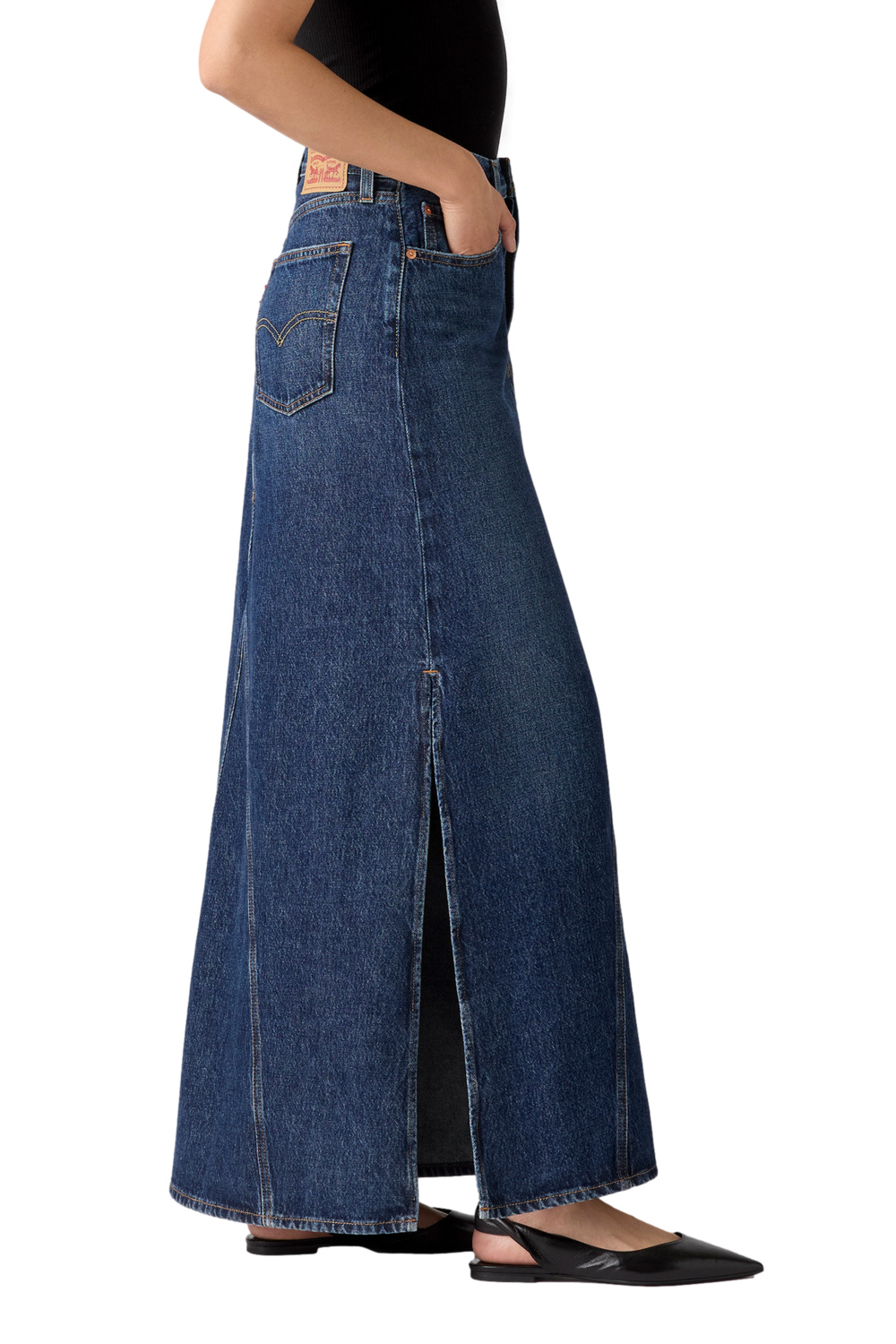 FALDA MUJER ICONIC LONG SKIRT W/SLIT AZUL LEVIS A8727-0011 - 2