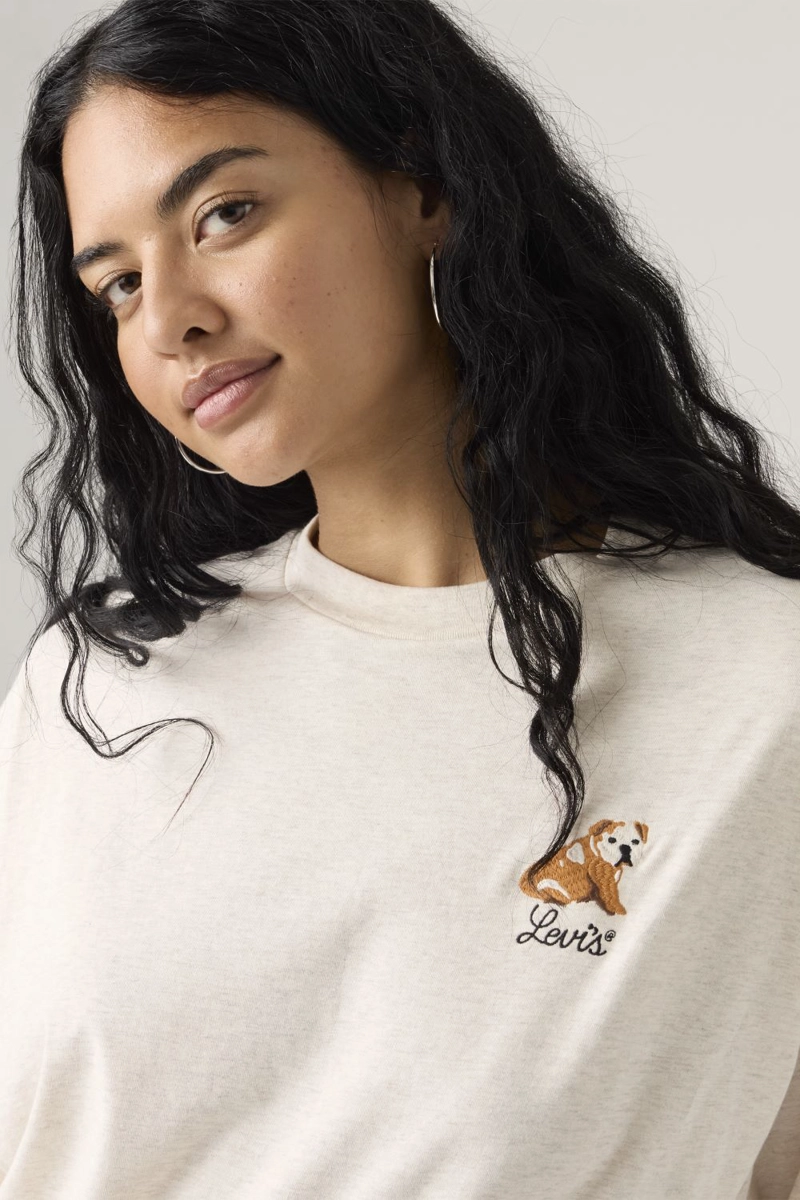 POLERA MUJER GRAPHIC SHORT STACK TEE BEIGE LEVIS A4924-0084 - 4