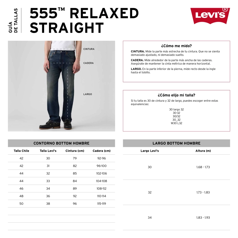 JEANS HOMBRE 555 RELAXED STRAIGHT NEGRO LEVIS 000LO-0002 - 5