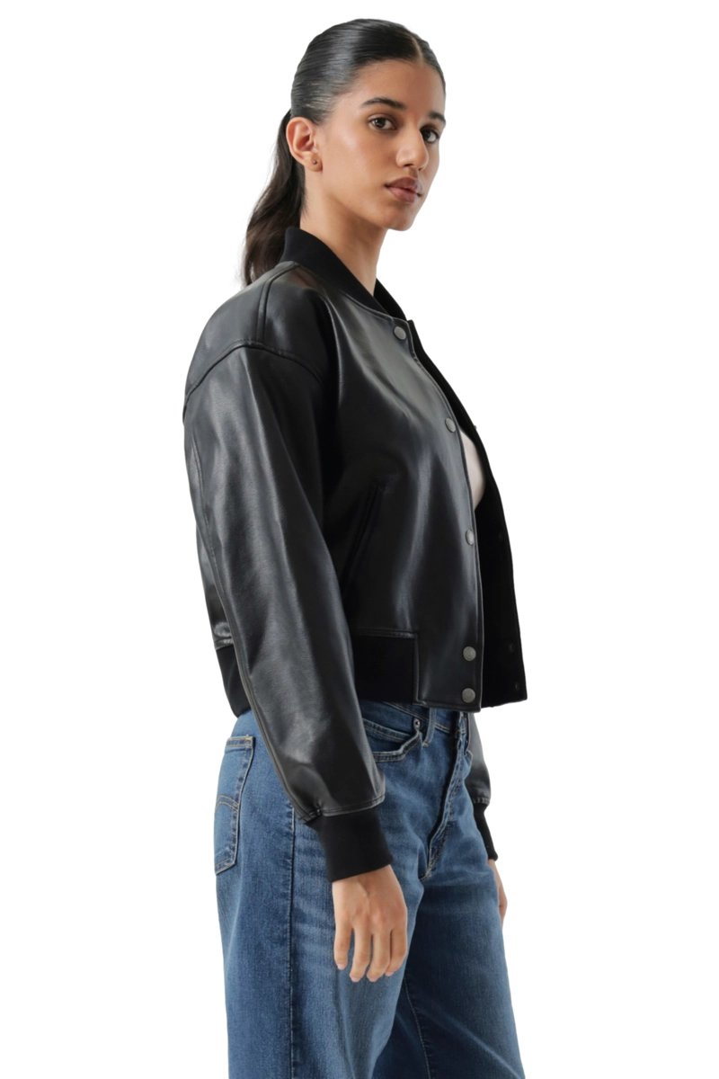 CHAQUETA MUJER CROPPED VARSITY BOMBER NEGRO LEVIS 59544-0732 - 2