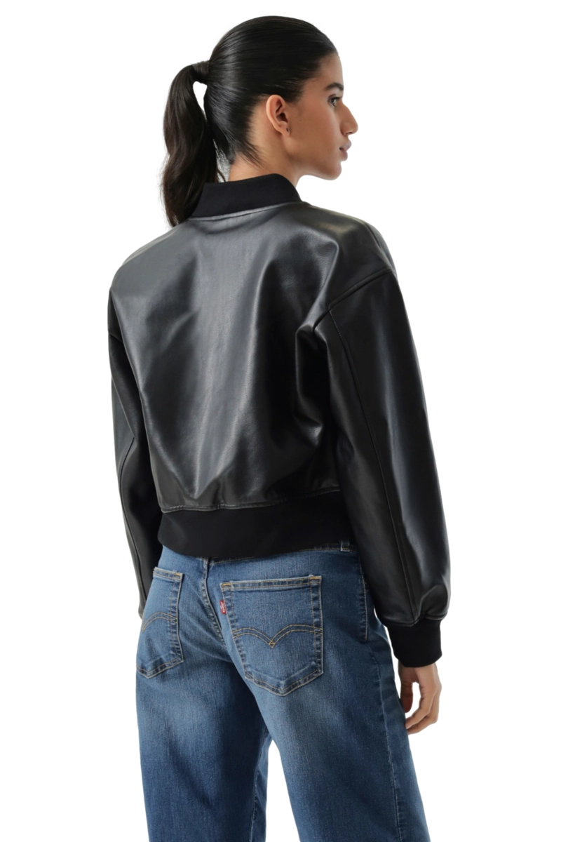 CHAQUETA MUJER CROPPED VARSITY BOMBER NEGRO LEVIS 59544-0732 - 3