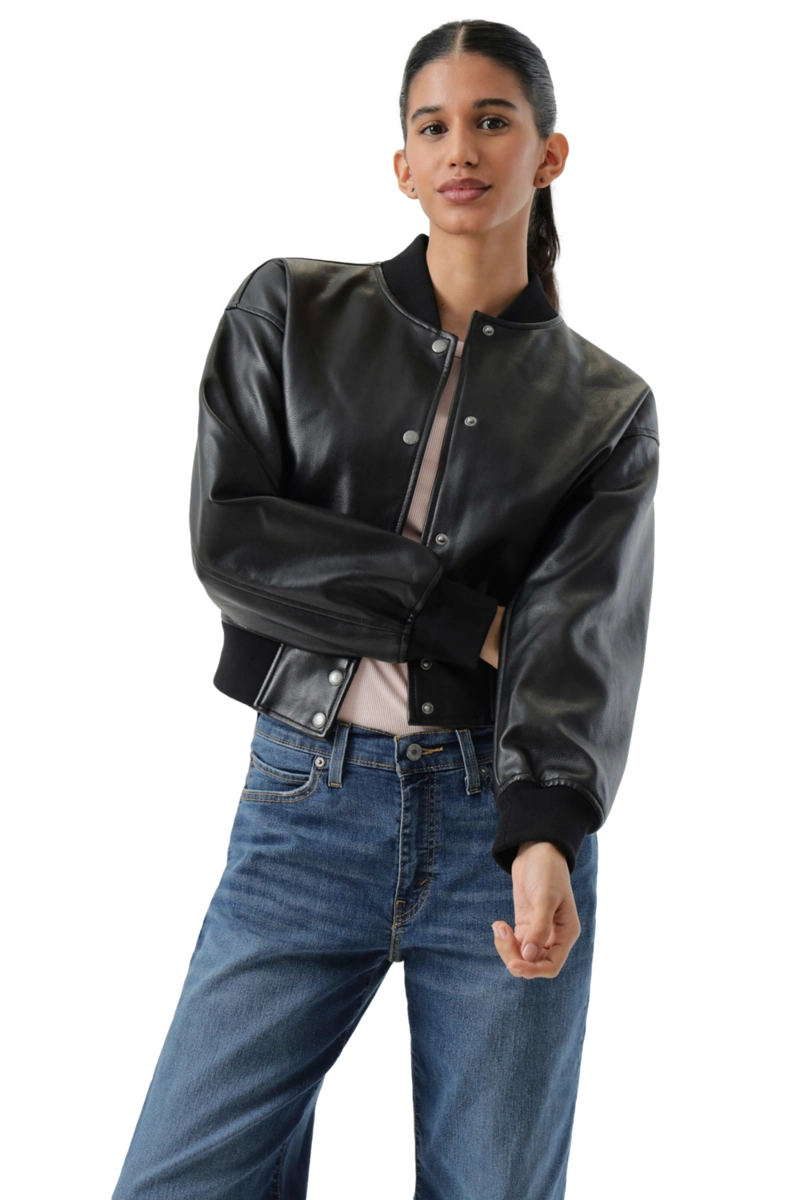 CHAQUETA MUJER CROPPED VARSITY BOMBER NEGRO LEVIS 59544-0732 - 4